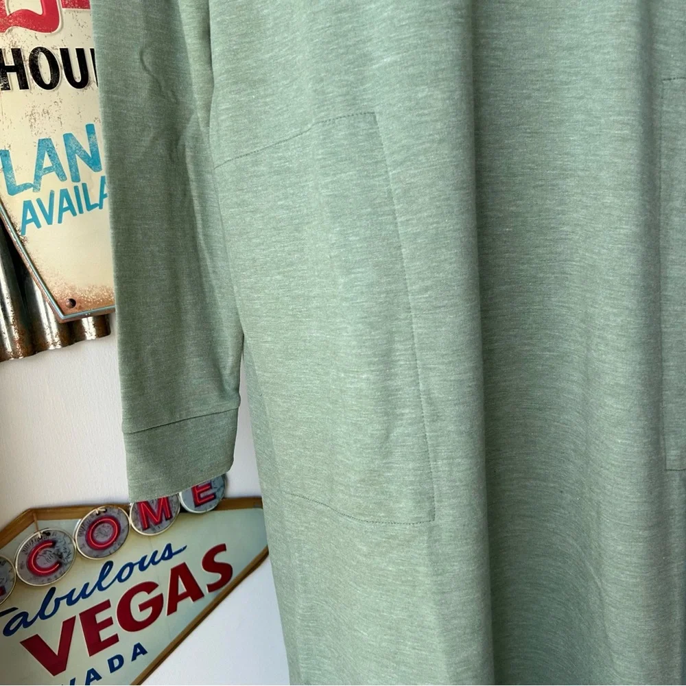 Cuddl Duds Comfort Code Green Long Sleeve Lounge Dress - Picture 8 of 10